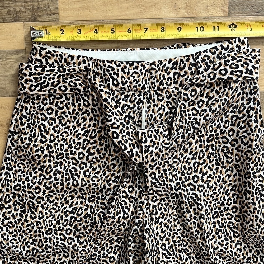 JCREW LEOPARD WIDE LEG CROPPED PANTS 100% silk - Picture 4 of 7